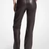 Straight-Leg Leather Pants