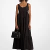 Stretch Cotton Tiered Dress
