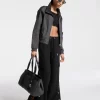 Stretch Crepe Wide-Leg Cargo Pants