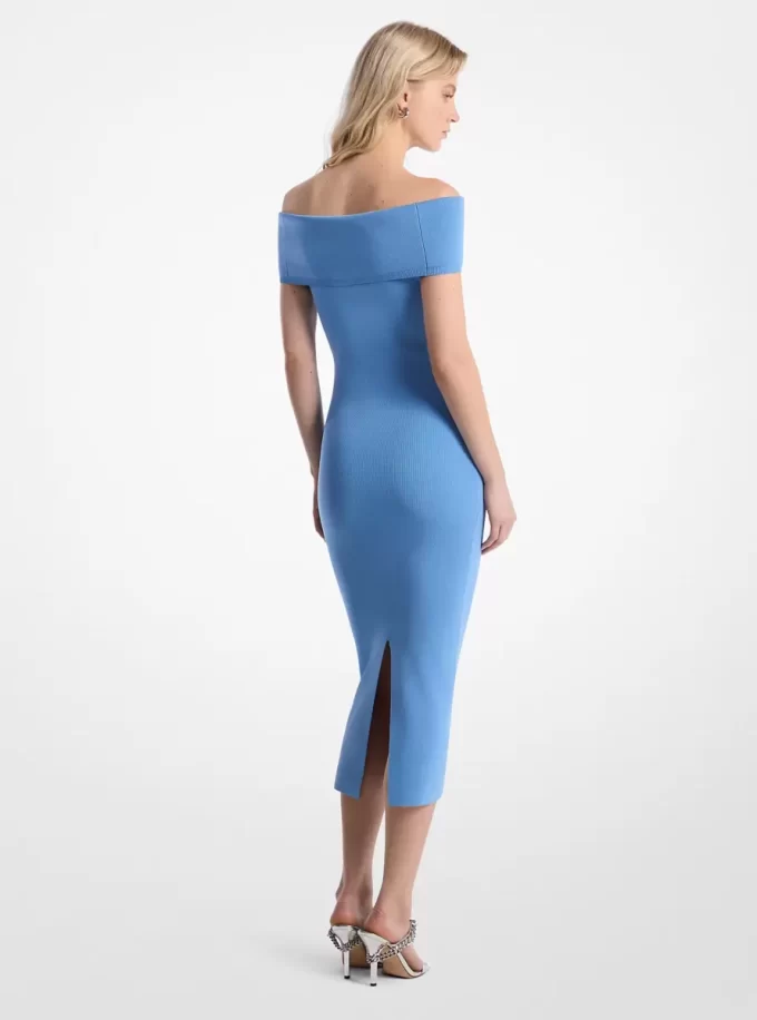 Stretch Knit Off-The-Shoulder Dress