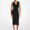 Stretch Matte Jersey Ruched Midi Dress