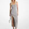 Stretch Wool Blend Ruched Tank Dress