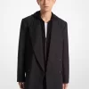 Stretch Wool Flannel Double-Breasted Blazer