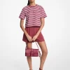 Striped Logo Cotton Cropped T-Shirt
