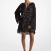 Studded Corded Floral Lace V-Neck Dress
