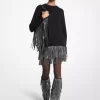 Studded Fringe Mini Skirt