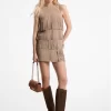 Suede Fringed Mini Dress