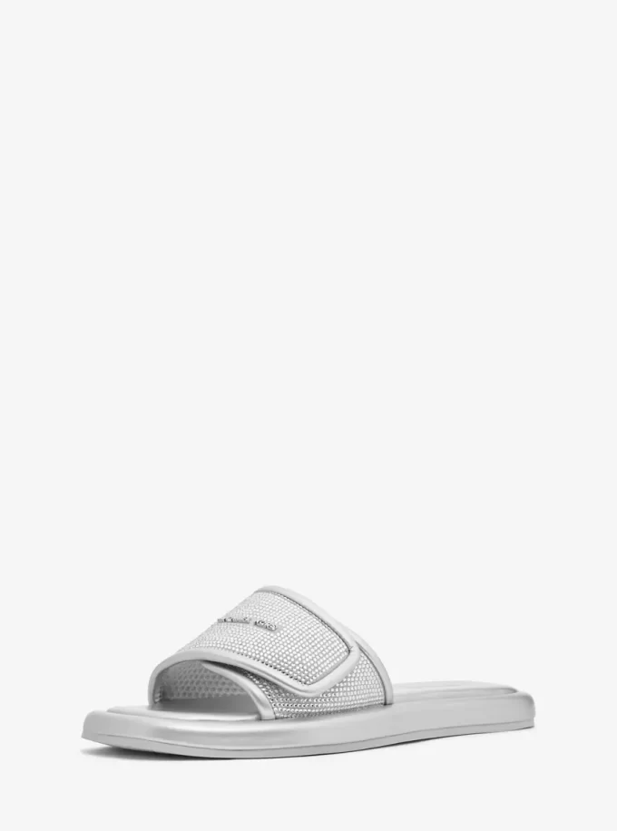 Suki Embellished Metallic Slide Sandal