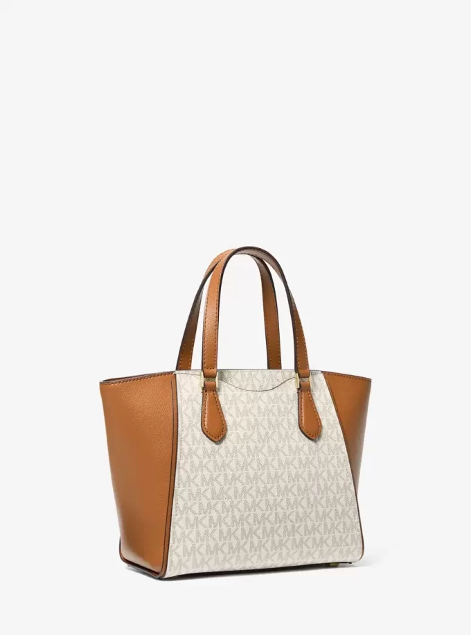 Taryn Small Signature Logo and Leather Convertible Crossbody Bag