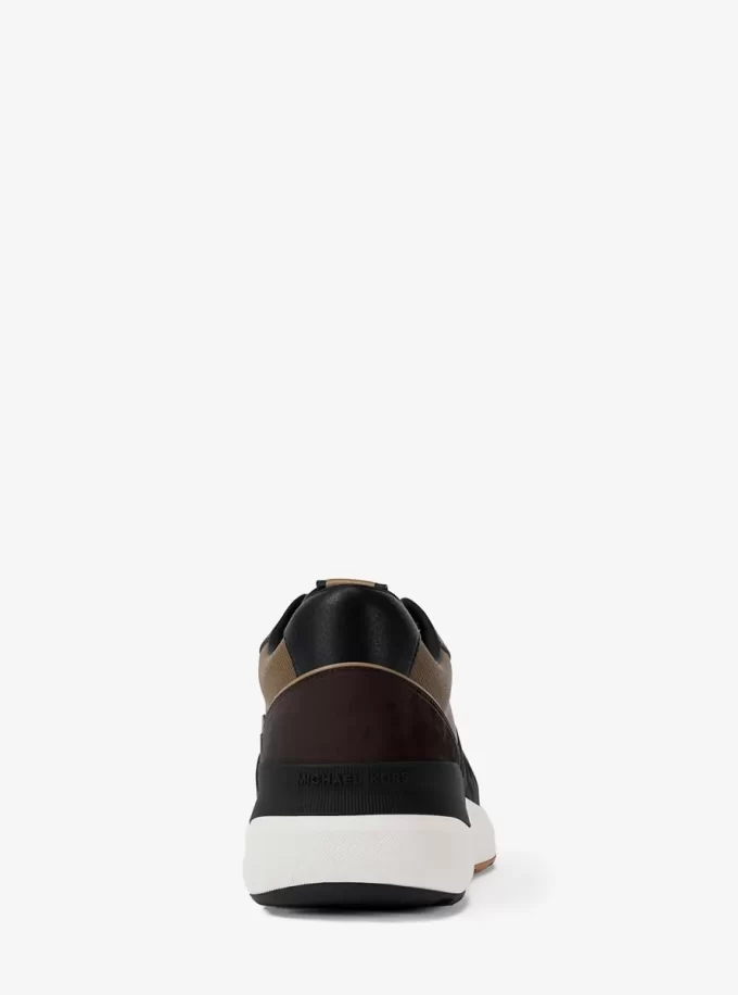 Trevor Leather and Corded Twill Trainer