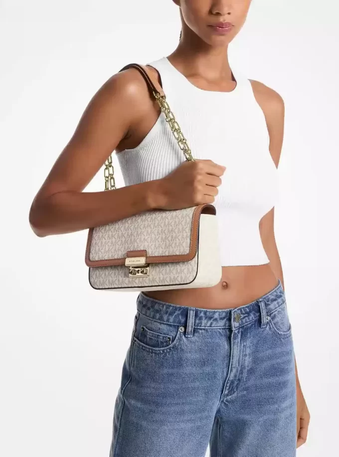 Tribeca Large Signature Logo Shoulder Bag Tribeca Large Signature Logo Shoulder Bag