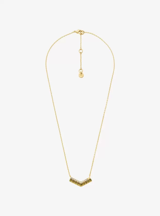Two-Tone Pavé Chevron Necklace