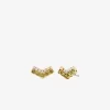 Two-Tone Pavé Chevron Stud Earrings