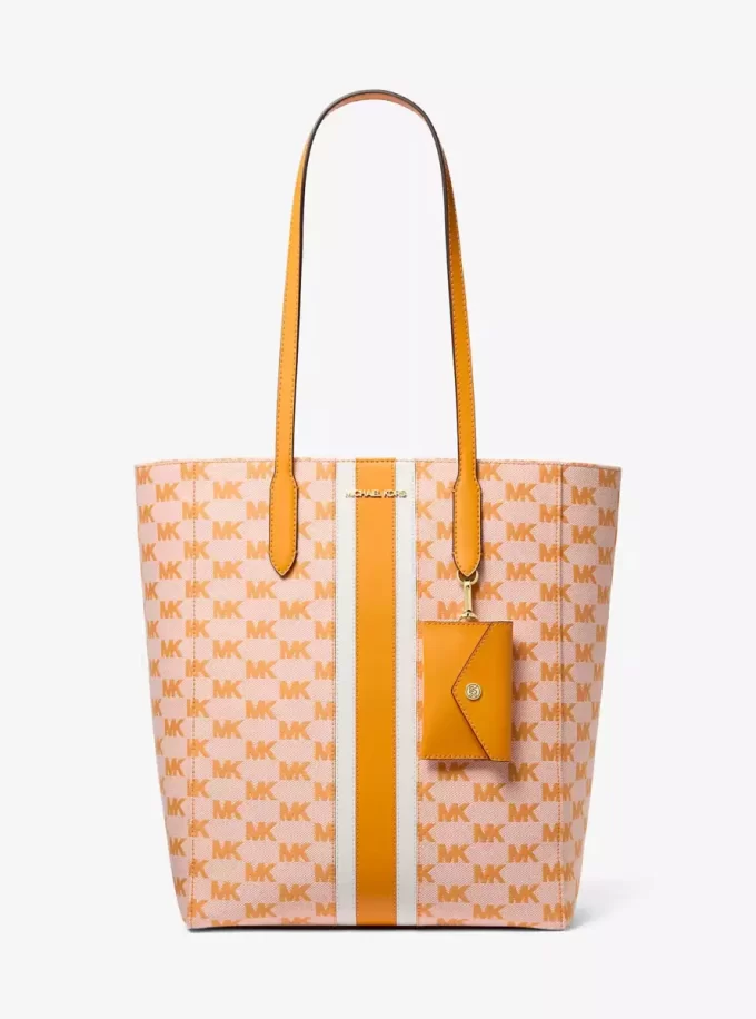 Vincent Large Logo Jacquard Tote Bag with Card Case