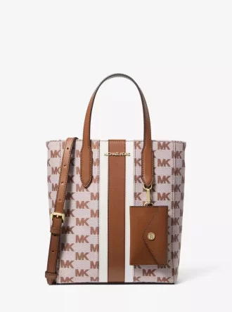 Vincent Small Logo Jacquard Convertible Tote Bag with Card Case