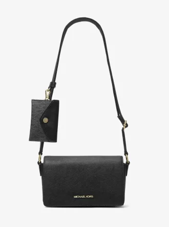 Vincent Small Saffiano Leather Crossbody Bag with Signature Logo Card Case