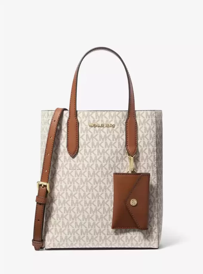Vincent Small Signature Logo Convertible Tote Bag with Card Case