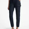 Washed Stretch Denim Cargo Jeans