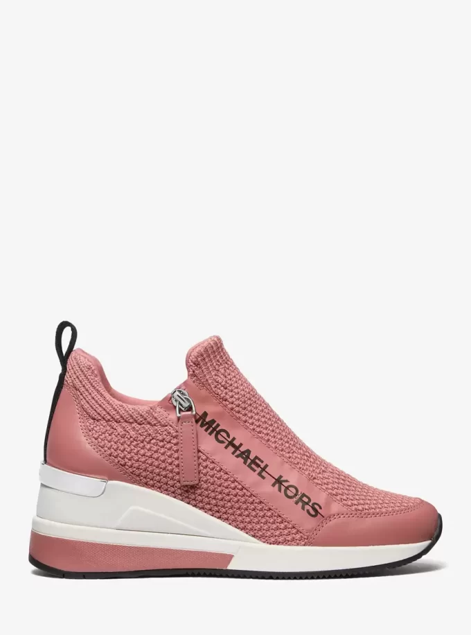 Willis Textured Stretch-Knit Trainer