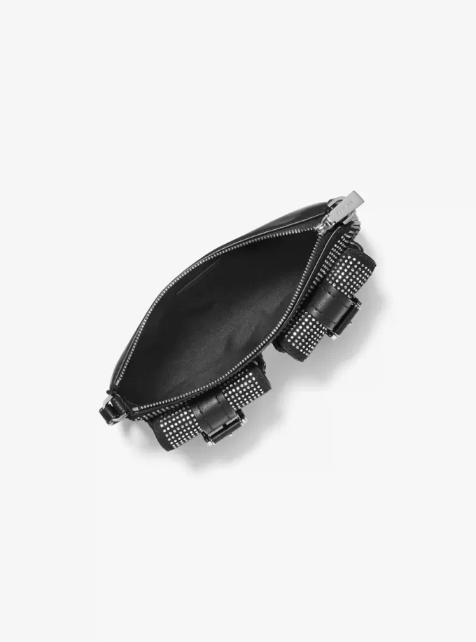 Zoe Small Embellished Suede Pochette